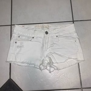 White denim shorts
